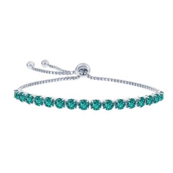 Emerald Swarovski Sterling Silver Bracelet - Picture 6 of 8